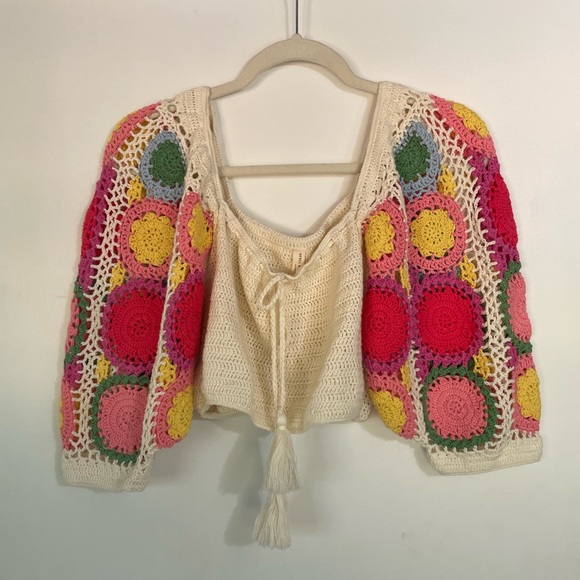 SOLD Spell Let The Sunshine In Crop Rainbow Small - Picture 3 of 11